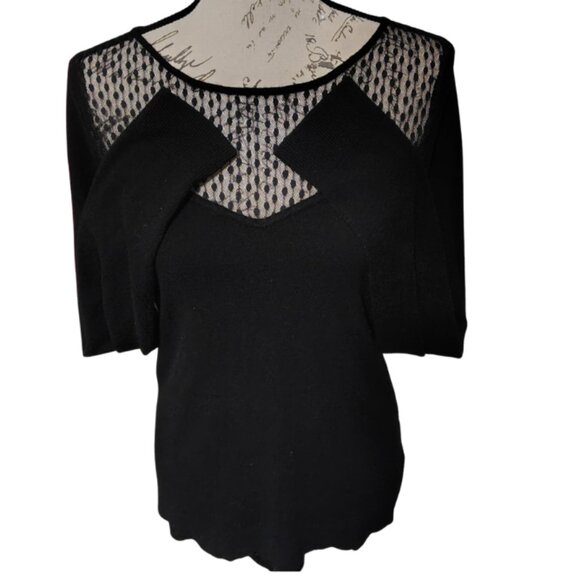 The Limited Womens Sweater Large Sheer Lace Knit Fitted - Going Out Y2K Witchy - Picture 3 of 7